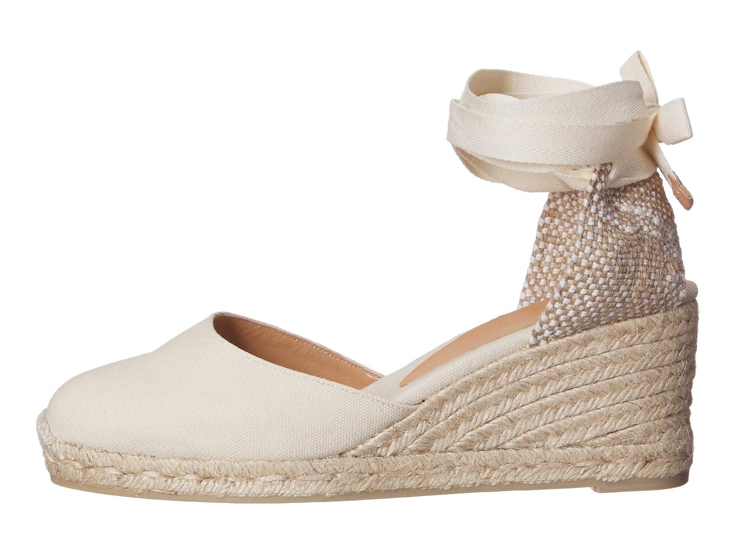 Туфли на каблуке CASTANER Carina 60mm Wedge Espadrille, слоновая кость