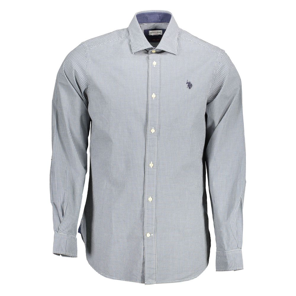 Мужская рубашка из хлопка светло-синего цвета U.S. Polo Assn.