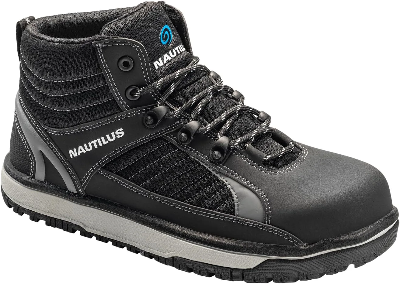 Мужские рабочие ботинки Nautilus Urban Mid Black из искусственной кожи, черный — фото 4