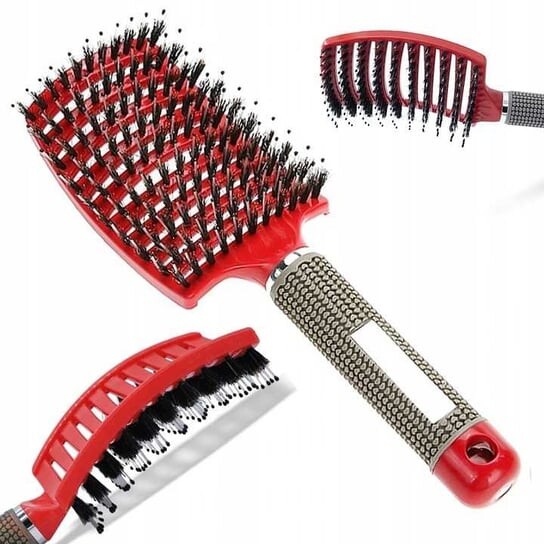 

Расческа Abody с щетиной кабана, массирующая, красная., MAWE