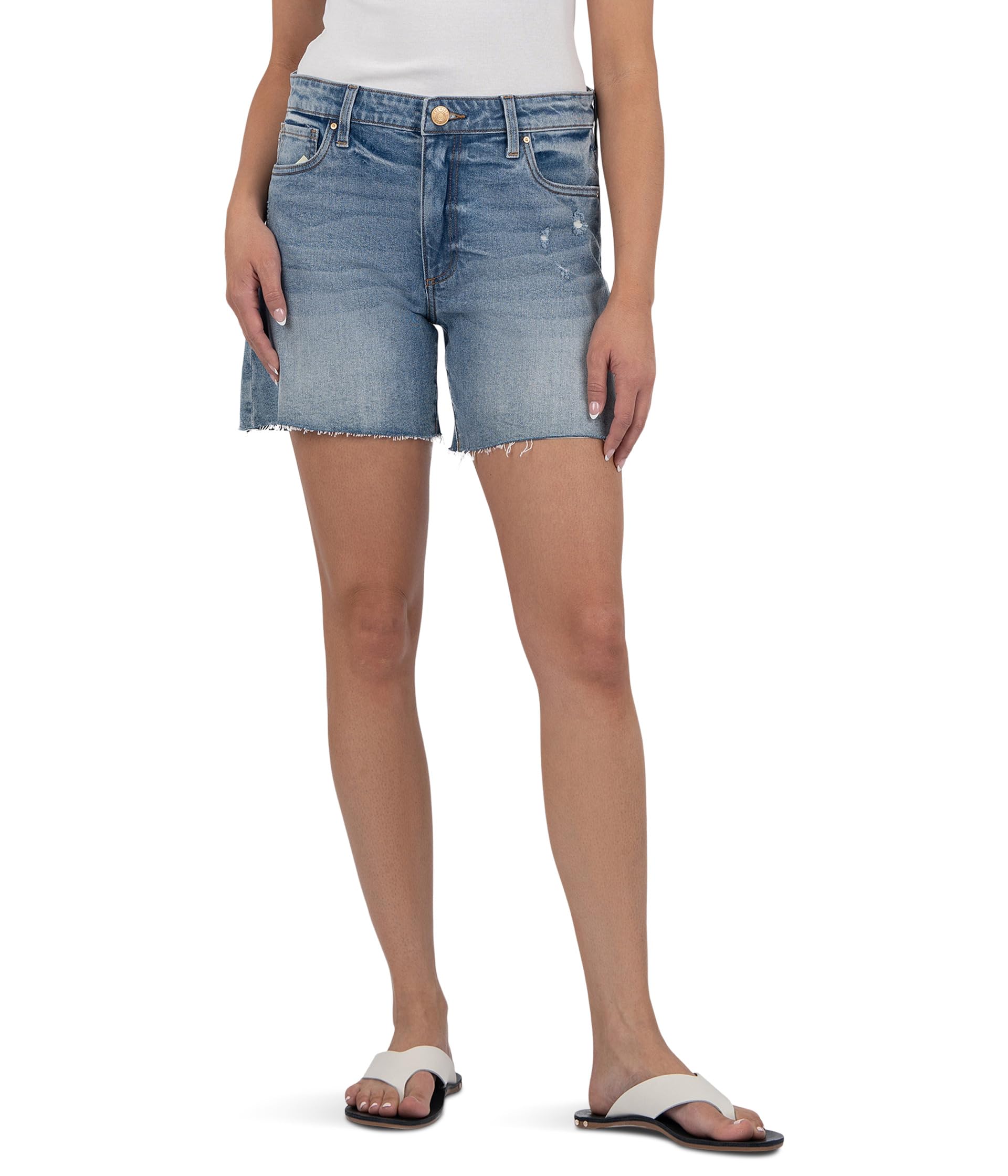 

Шорты KUT from the Kloth Hailey High-Rise Shorts With Raw Hem, Focus