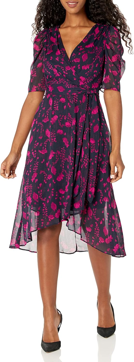 

Женская безрукавка миди Tommy Hilfiger с имитацией запаха из шифона, Sky Captain Multi