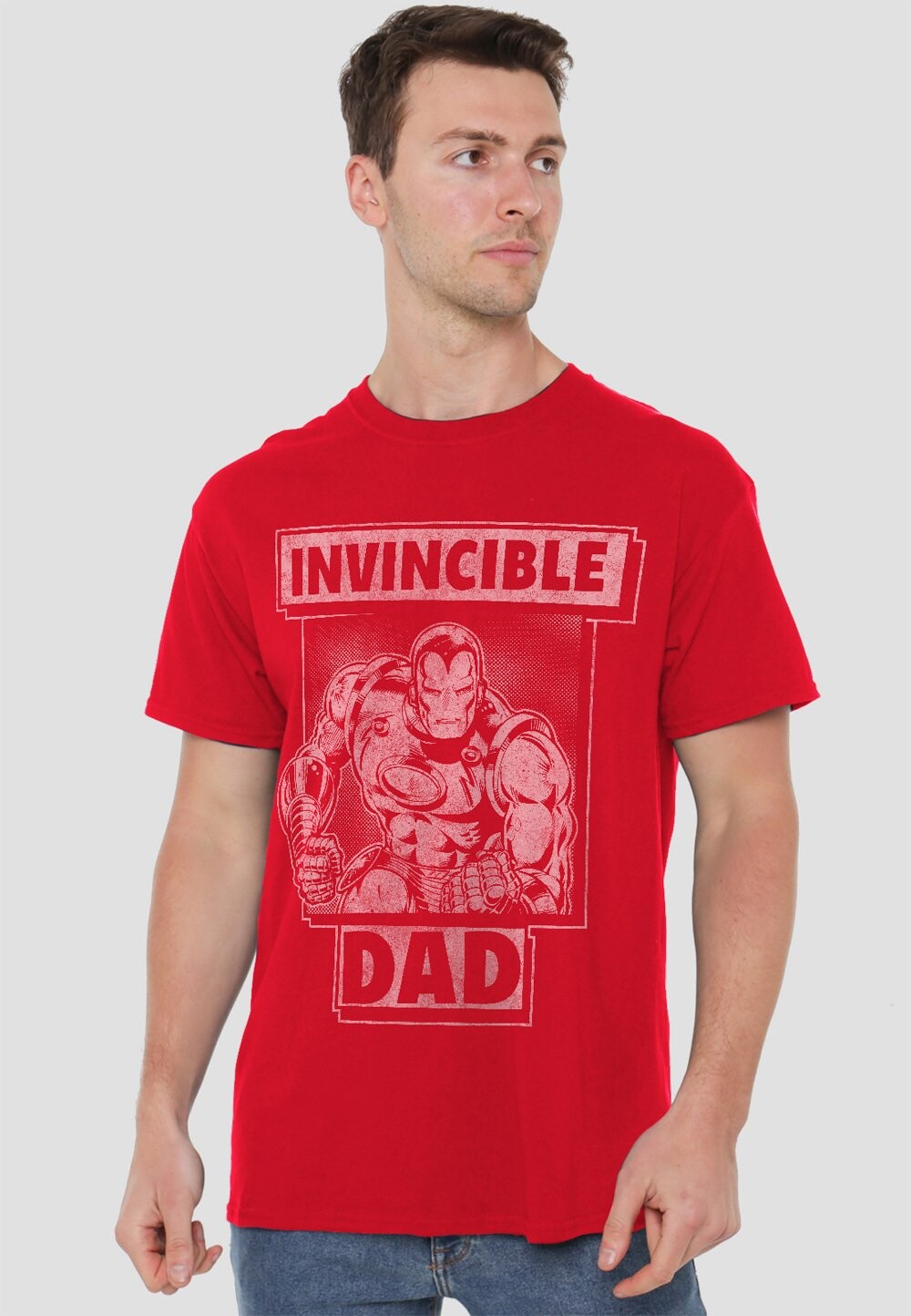 

Футболка с принтом IRON MAN FATHERS DAY INVINCIBLE DAD Marvel, красный