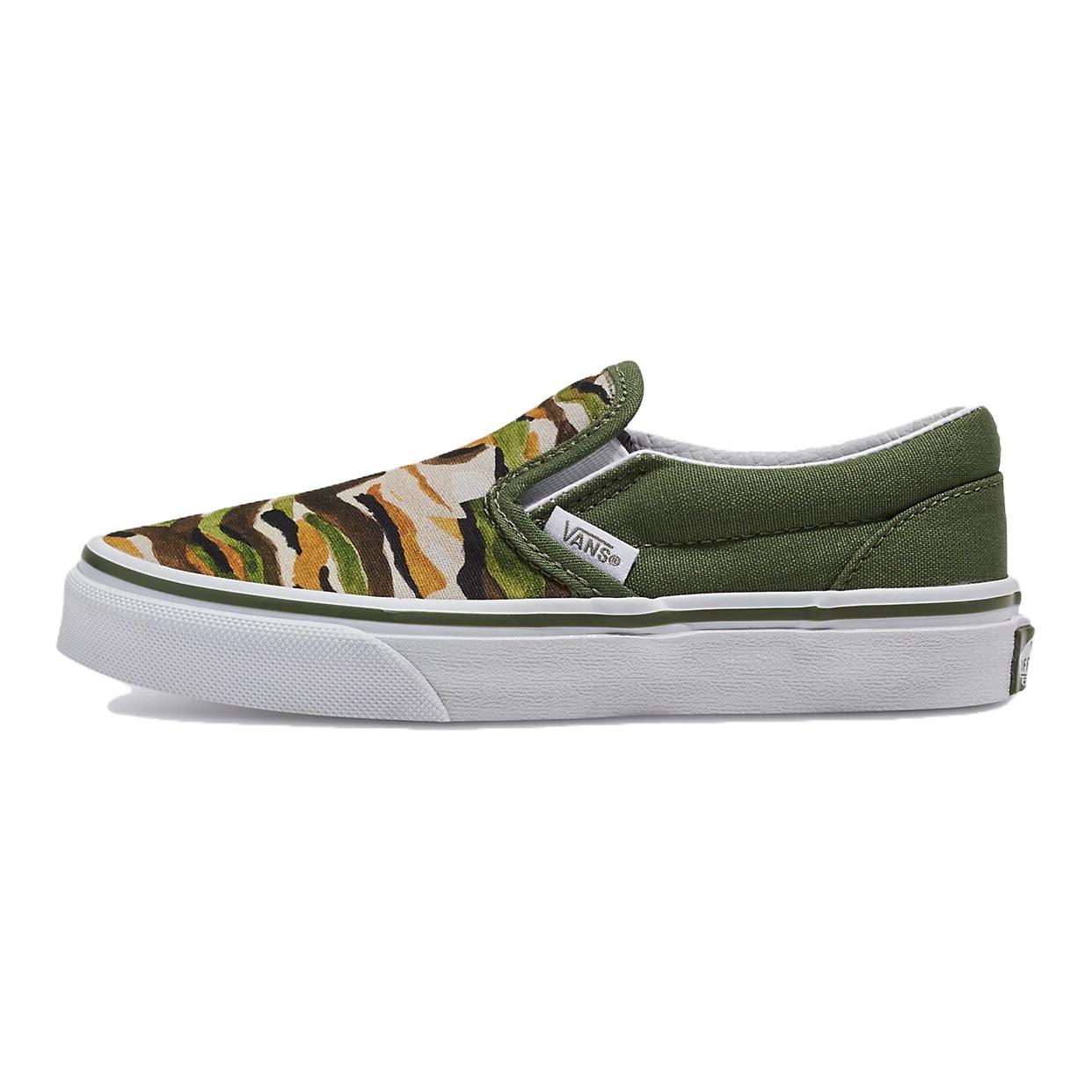 

Слипоны Vans Classic Kids 'Painted Camo Green' Бело-зеленые