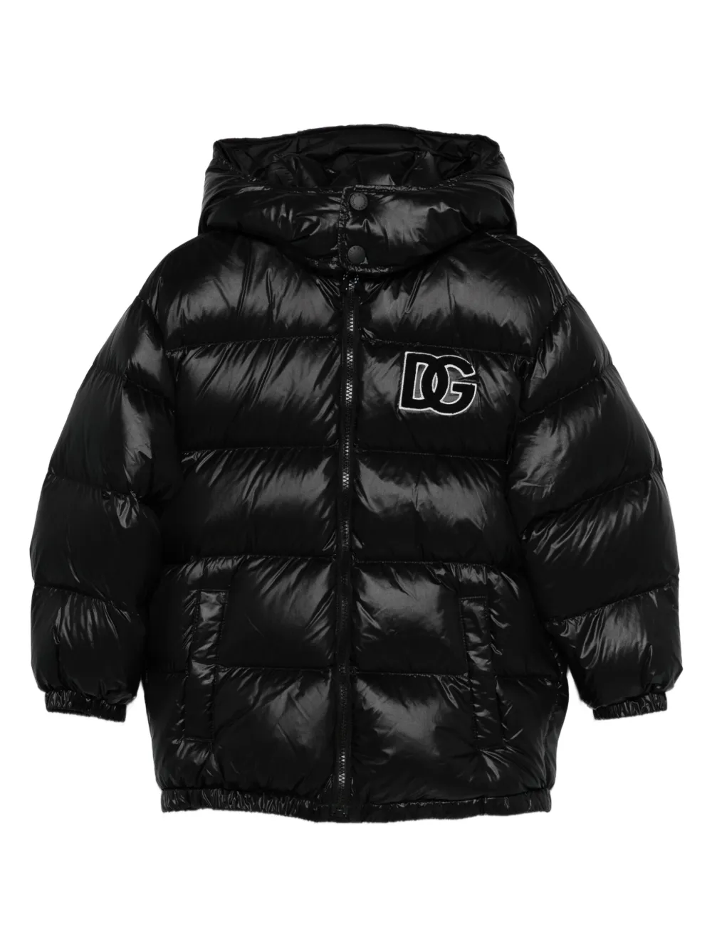 

Пуховик с логотипом DG Dolce & Gabbana Kids, черный