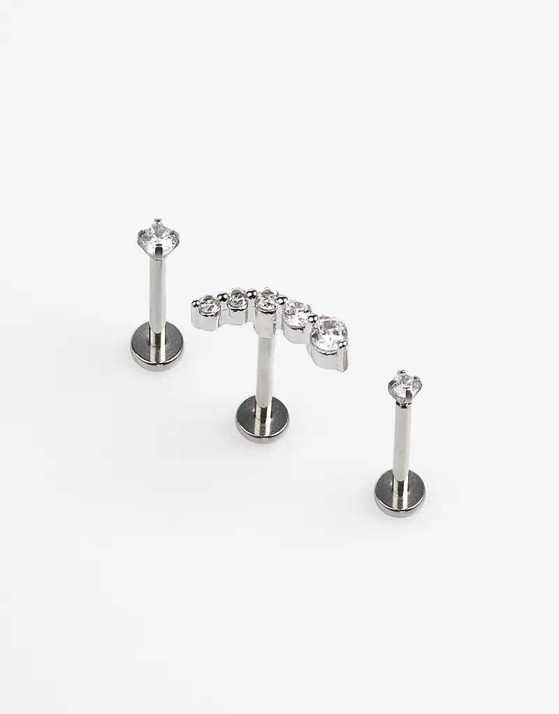 

Рюкзак Lovisa Surgical Steel с кубическим цирконием, плоский, серебристый