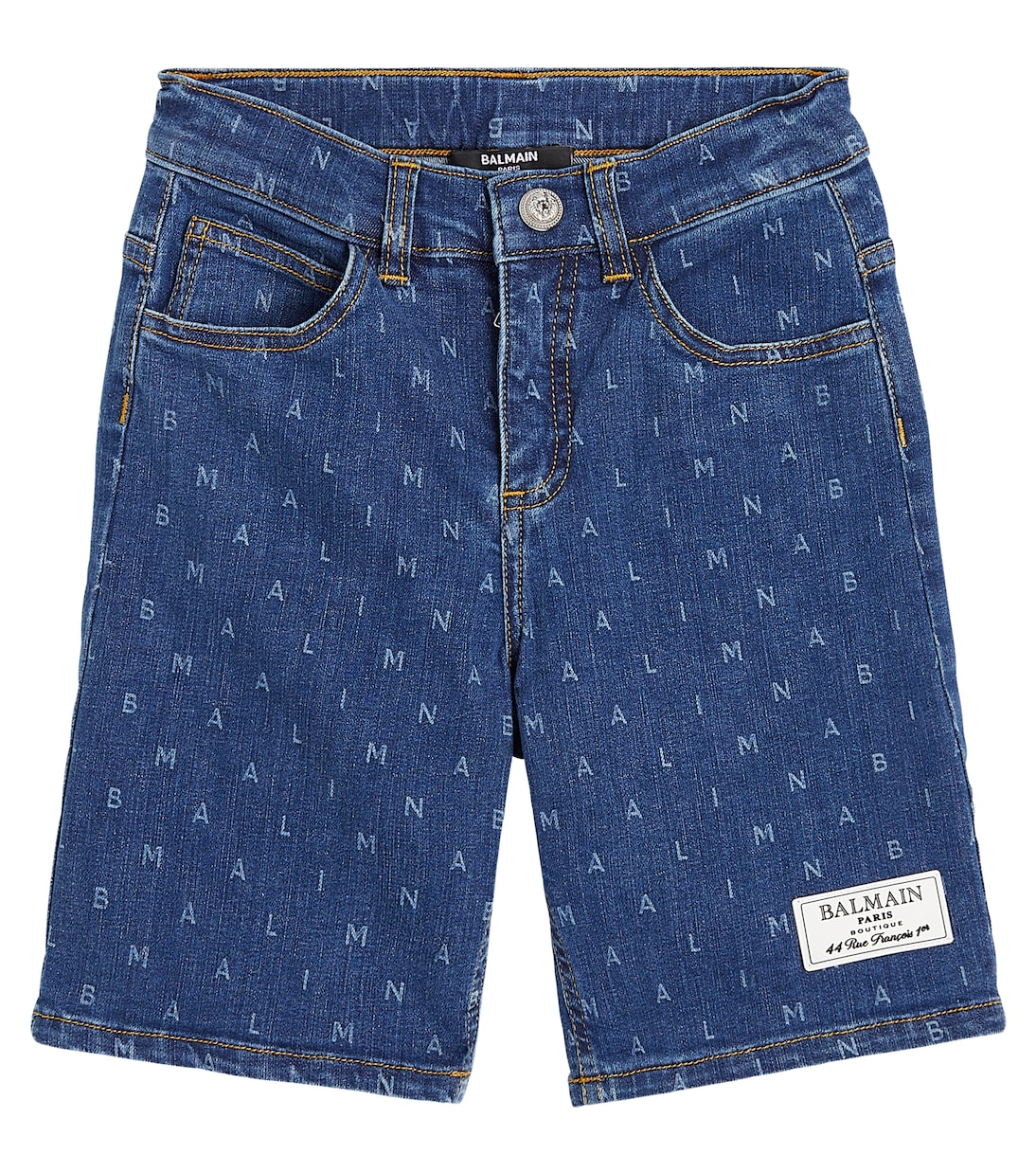 

Джинсовые шорты с логотипом Balmain Kids, синий