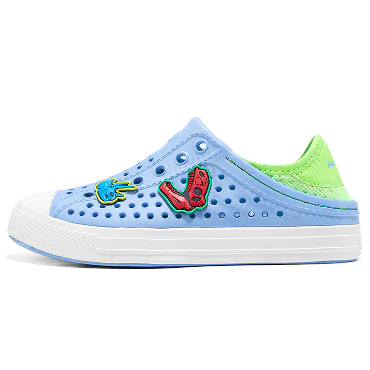 Skechers Kids Износостойкие дышащие нескользящие низкие детские сандалии light blue для подростков