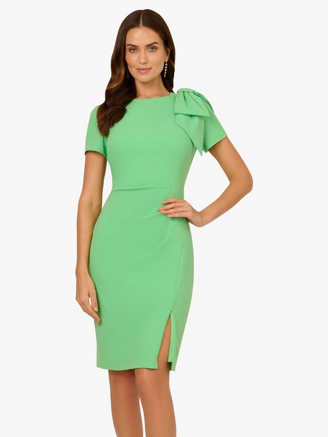 

Плиссированное платье миди с бантом Adrianna Papell, цвет Light Green
