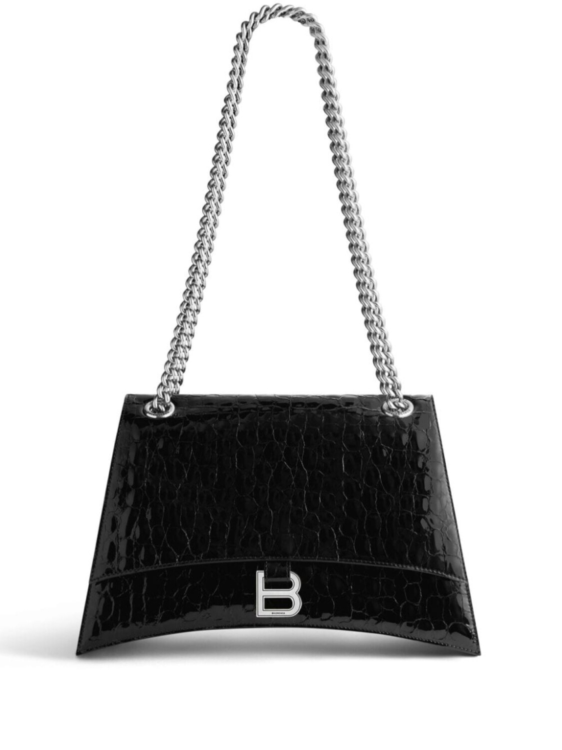

Сумка Balenciaga Crush с тиснением под кожу крокодила, черный