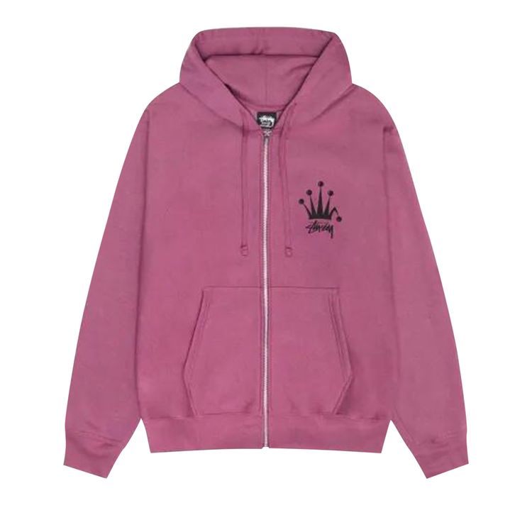 

Худи Stussy Regal Crown Zip Hoodie Berry, розовый