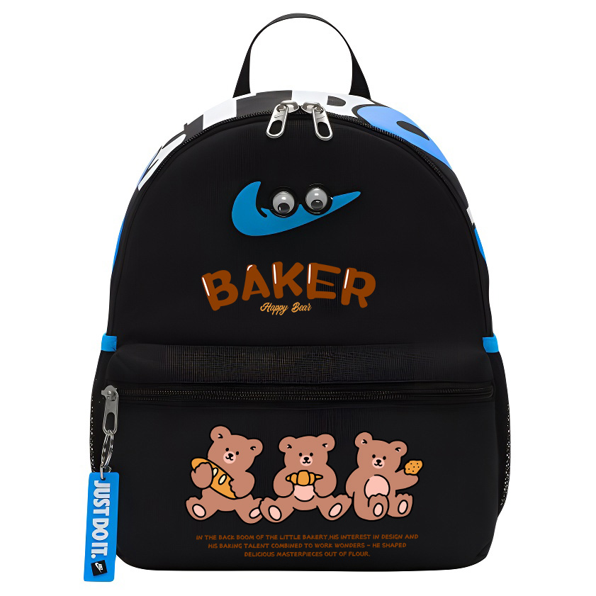 

Nike Тканевый рюкзак унисекс черный и фото синий, 3 Pack Bears