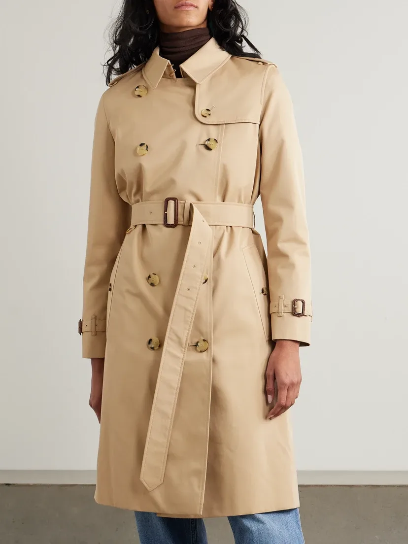 Тренчкот Burberry Кенсингтон, длинный, бежевый — фото 3