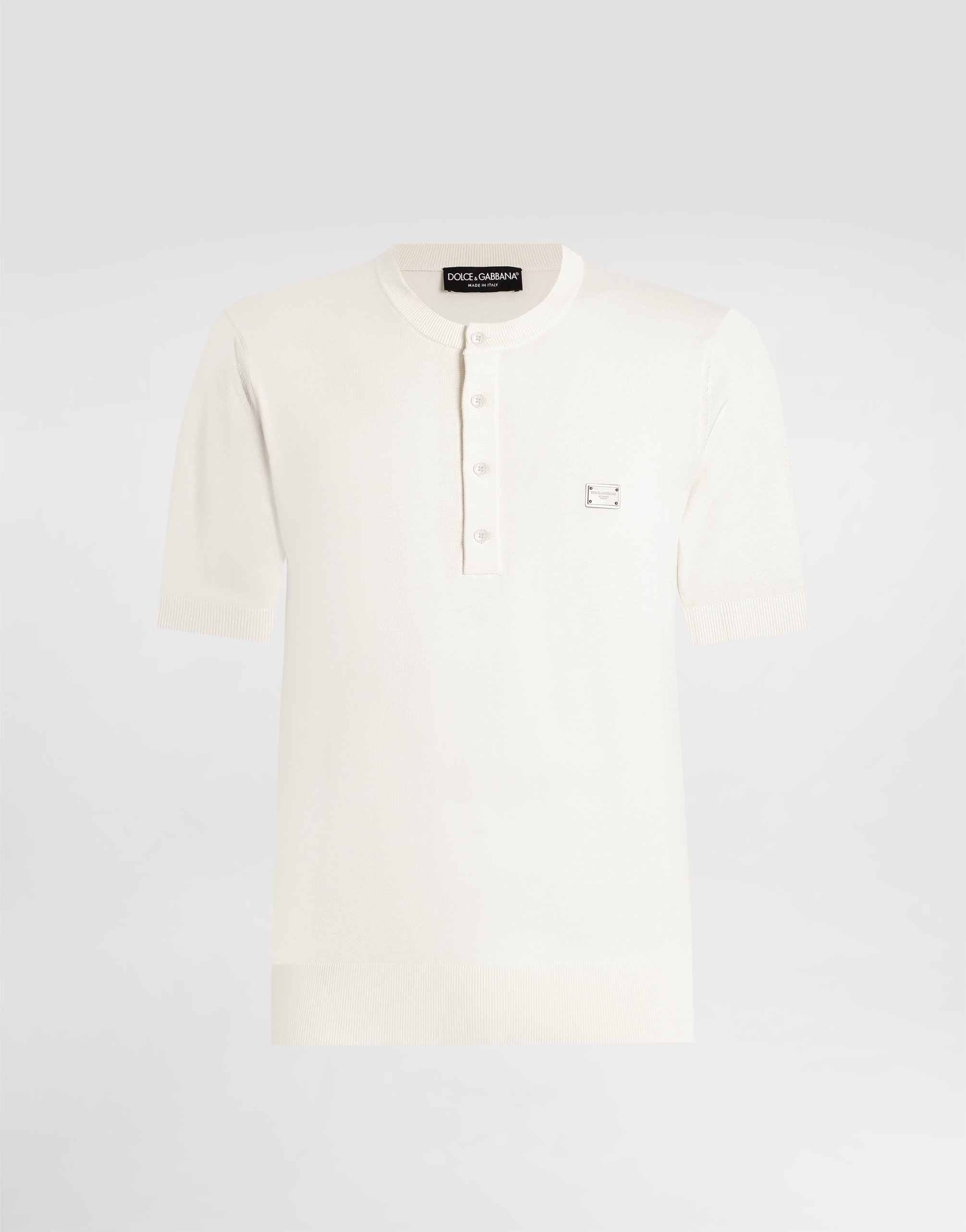 

Хлопковый свитер с круглым вырезом с биркой Dolce & Gabbana, белый