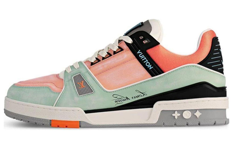Кроссовки Low Top для скейтбординга Унисекс Розовые Зеленые Черные LOUIS VUITTON — фото 2