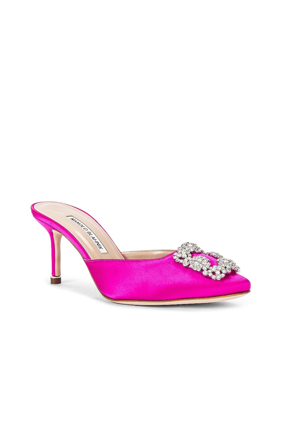 Мюли женские Hangisi 70 Mule Manolo Blahnik, розовый — фото 2