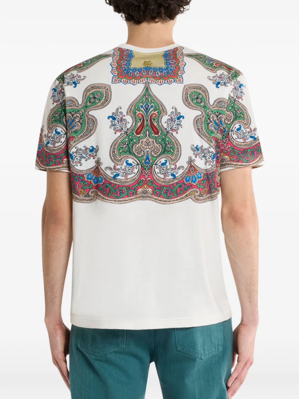 Футболка с принтом "пейсли" Etro, бежевый — фото 4