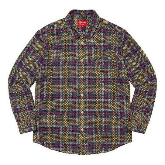 

Рубашка basket weave plaid shirt 'yellow purple' Supreme, желтый