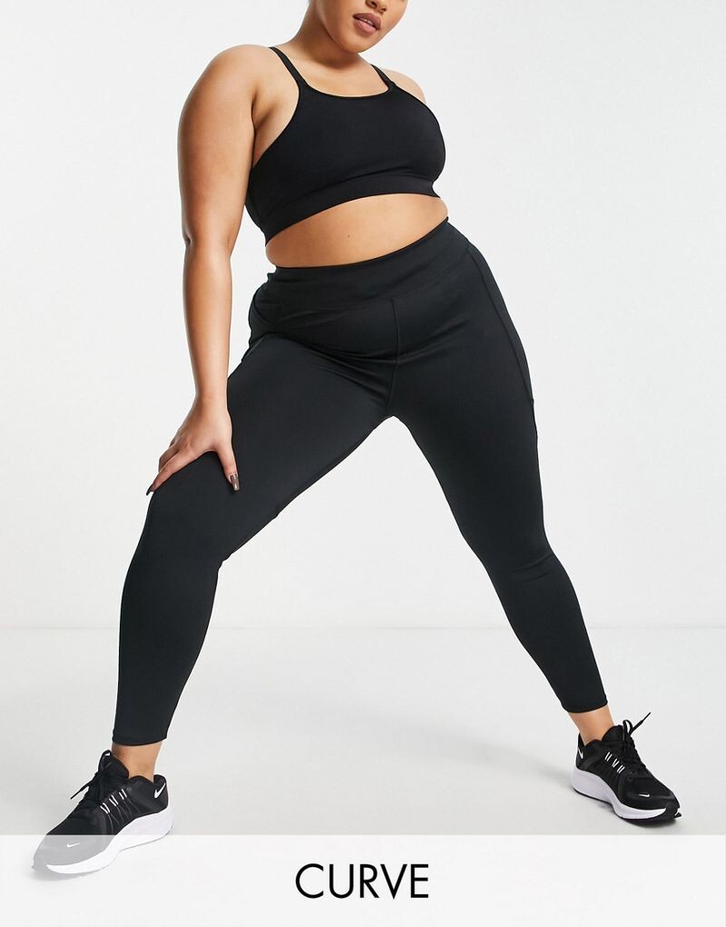

Леггинсы для бега с завязкой на талии и карманом ASOS 4505 Curve icon