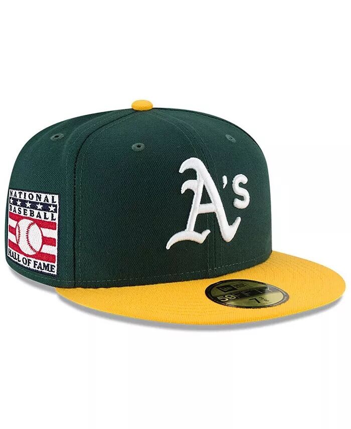 

Мужская зелено-золотая бейсболка Oakland Athletics, Национальный зал славы бейсбола 59FIFTY New Era, мультиколор