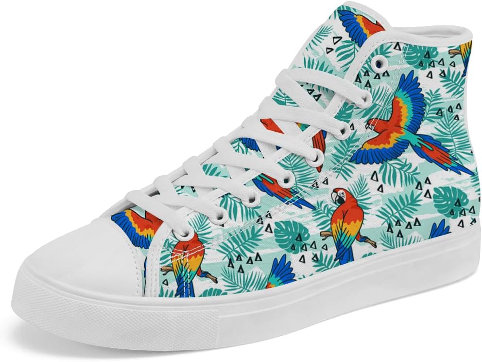 

Высокие кеды из холста Parrot для женщин и мужчин, повседневные кроссовки с шнуровкой Chebing, синий