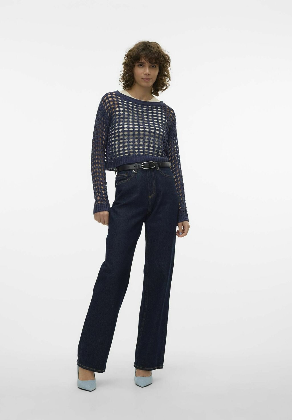 Свитер Ibiza Boatneck Crop Vero Moda, темно-синий