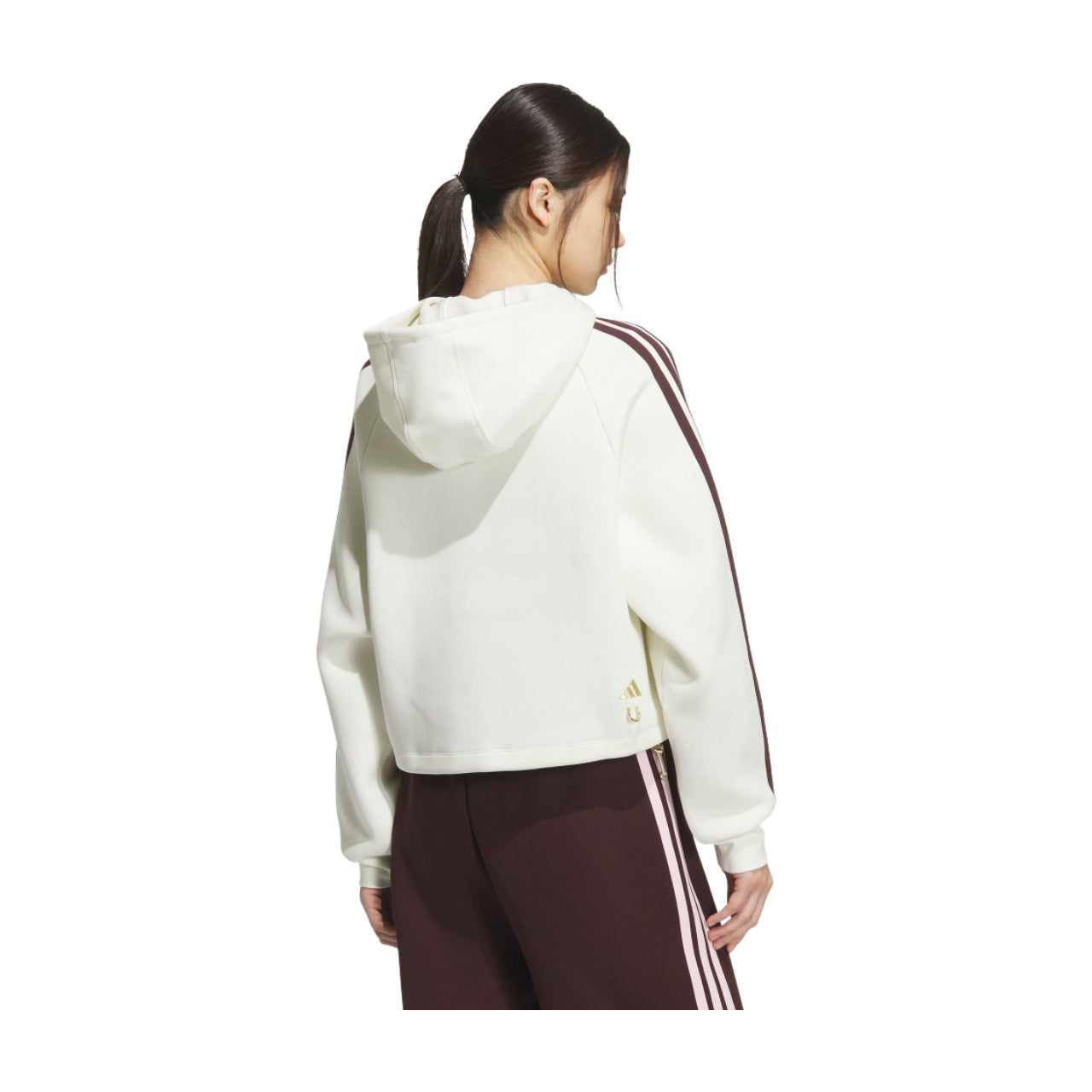 (WMNS) Толстовка с капюшоном adidas, азиатские размеры, цвет «CNY Off White» — фото 3