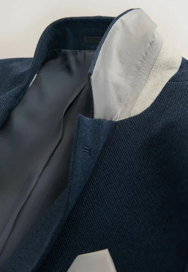 Блейджер Next Slim Fit Smart Textured Blazer, темно-синий — фото 3