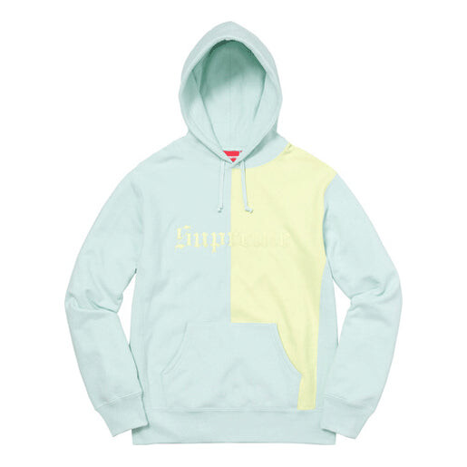 

Толстовка split old english hoodie 'teal yellow' Supreme, мультиколор