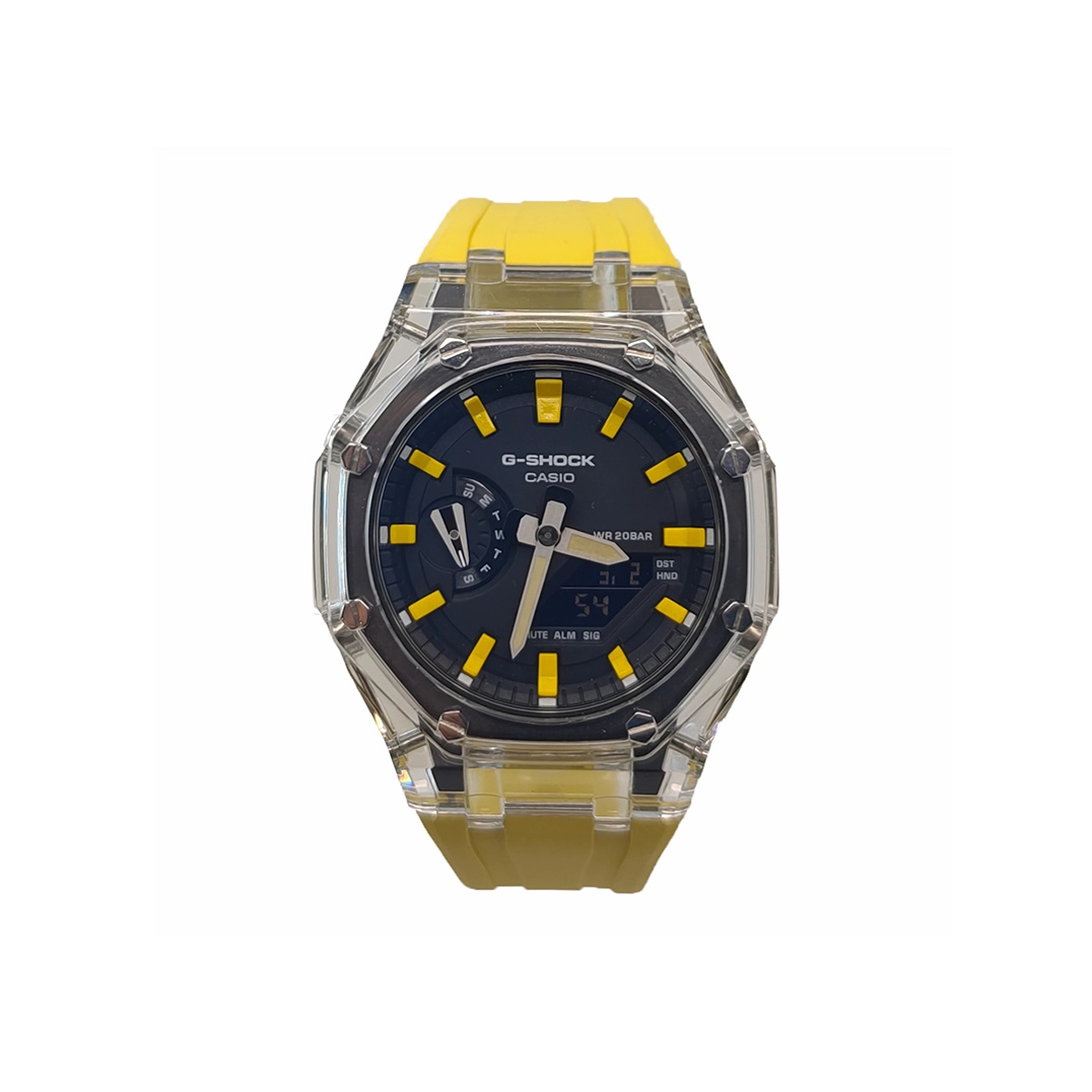 

CASIO Часы Men Liquid Crystal/Analog Dual Display Series Black Watch, Glacier Yellow