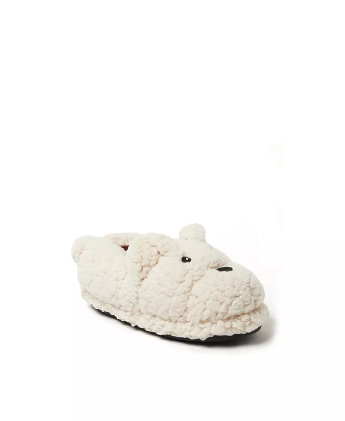 

Тапочки с изображением животных Emery Critter с закрытой спинкой для девочек Dearfoams, коричневый/бежевый