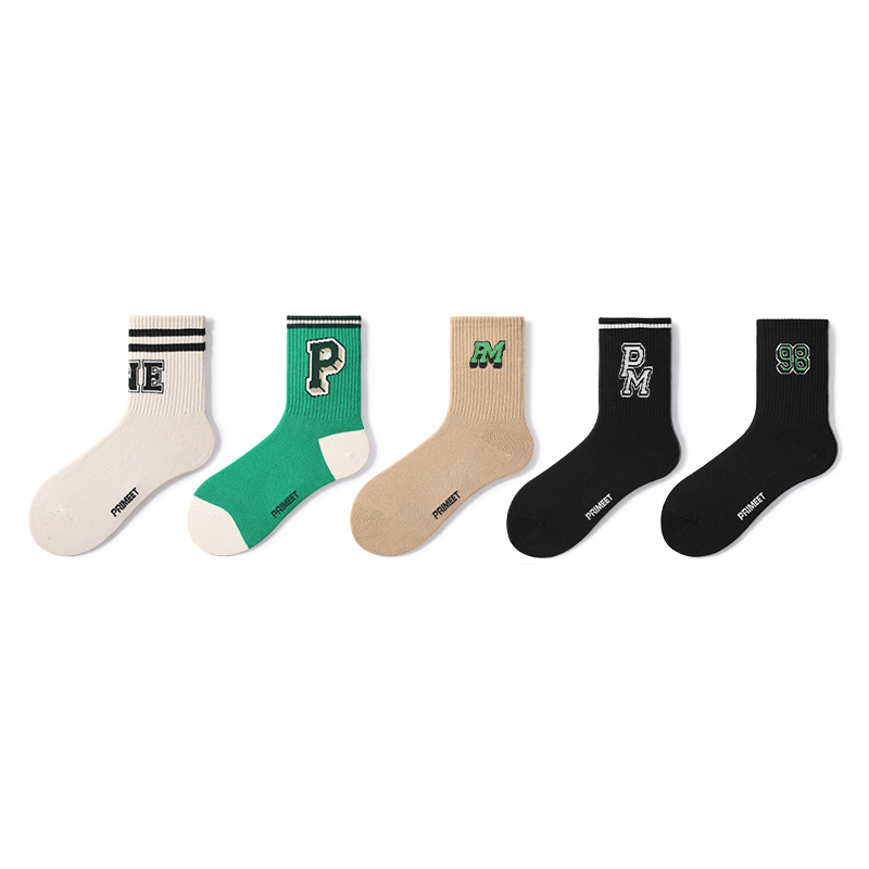 

Носки до середины икры Унисекс 5 пар Primeet, 5 пар (Набор Quarter Crew B)