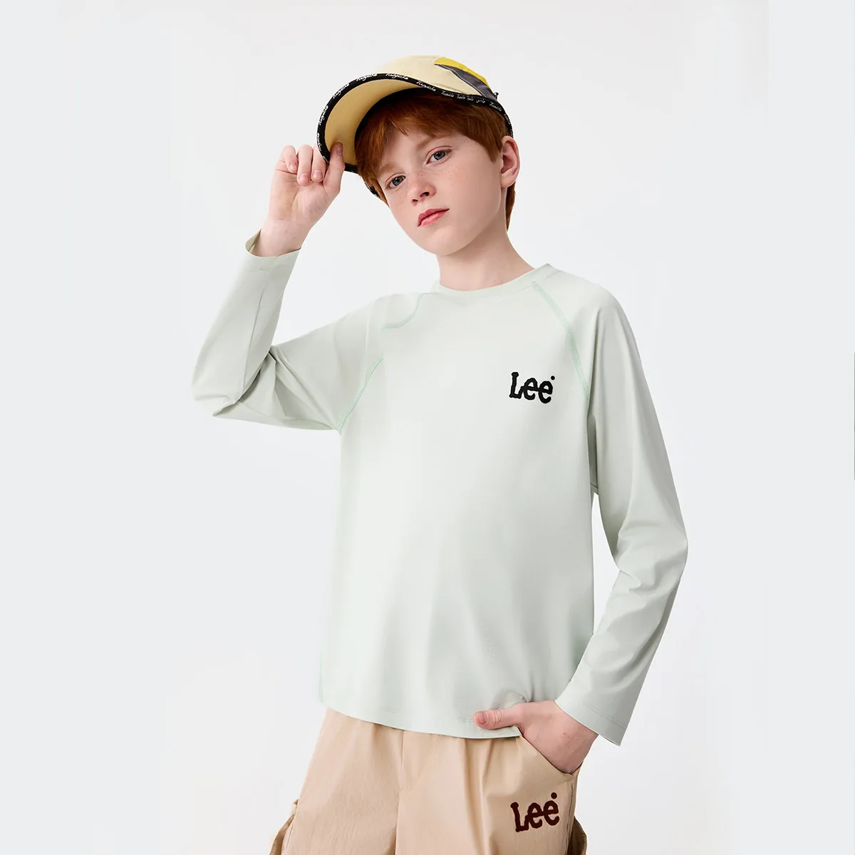 Футболка с круглым вырезом для школьников Lee, Light Pea Green — фото 4