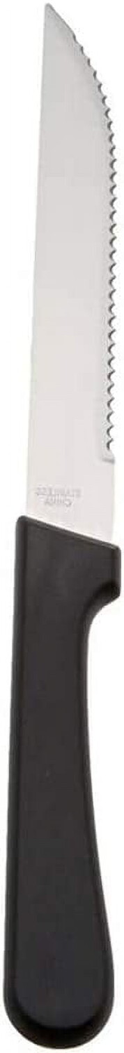 

из 144) Ножи для стейка с зазубренными краями и заостренными кончиками, 5-дюймовые ножи для стейка из нержавеющей стали с пластиковыми ручками для ресторанов