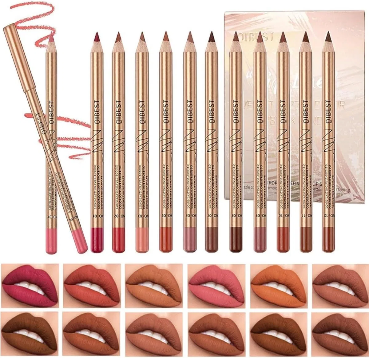 Набор карандашей для губ 12 цветов Beauty Searcher набор C