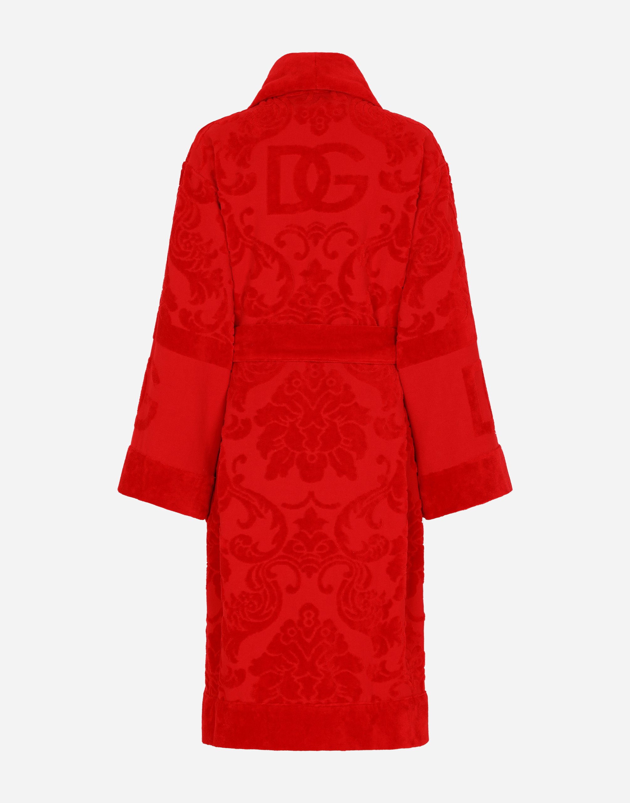 Банный халат из жаккардового махрового хлопка Dolce & Gabbana, мультиколор — фото 2