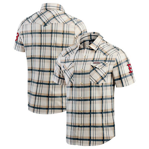 

Мужская синяя рубашка на кнопках Boston Red Sox в клетку Darius Rucker Collection By Fanatics