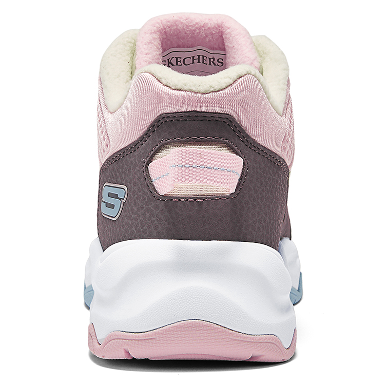 Skechers Kids Противоскользящие износостойкие детские ботинки бежево-голубого и розового цвета — фото 4