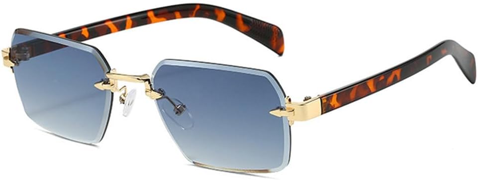 

Женские солнцезащитные очки без оправы, модные, прозрачные, с градиентным переходом, защита от УФ-излучения UV400; мужские солнцезащитные очки в стиле панк TYUVIVO, Golden Blue Gradient