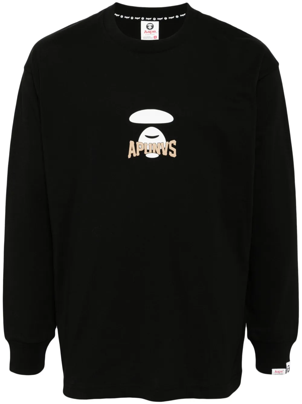

Футболка Moonface с длинными рукавами AAPE BY *A BATHING APE, черный