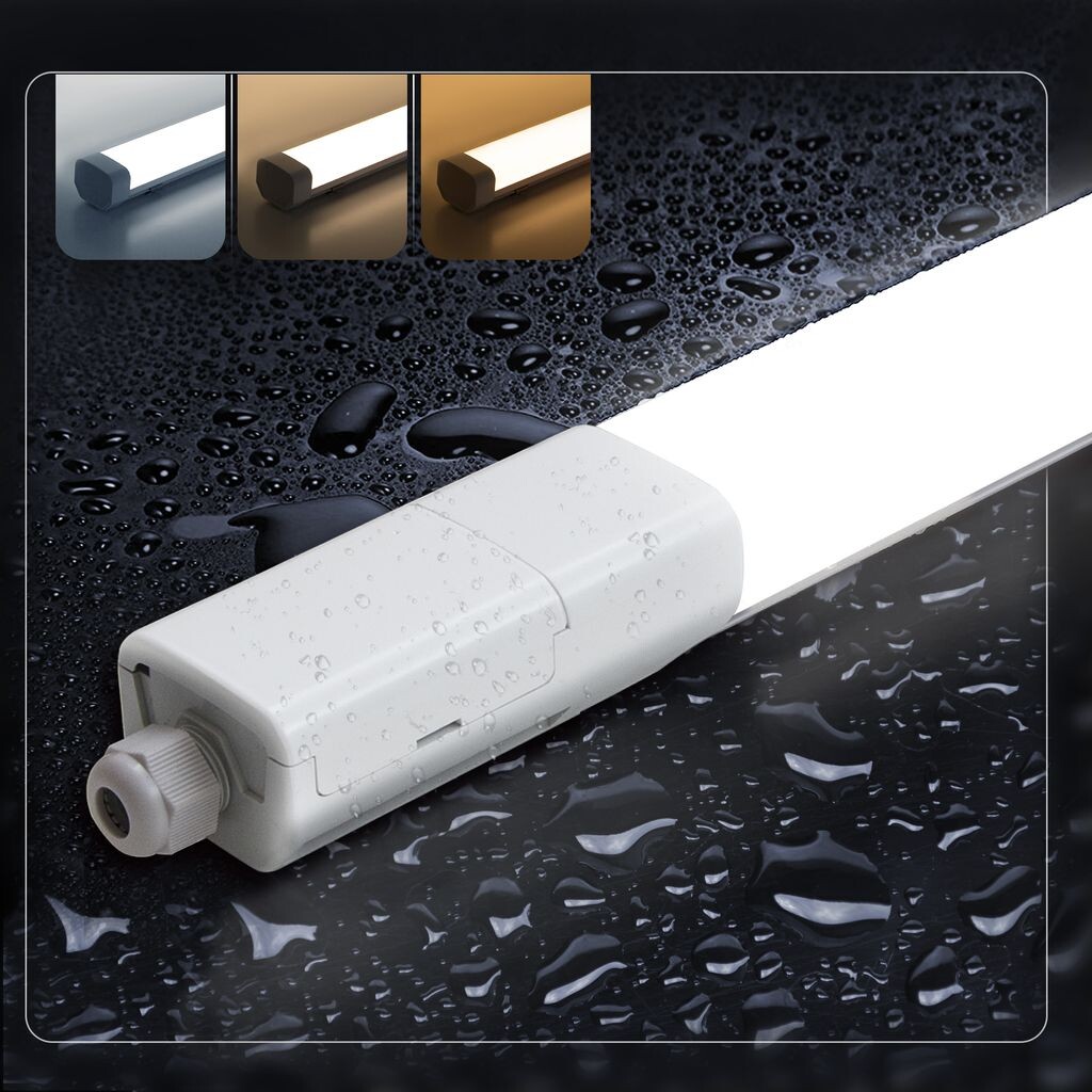 

Grandekor Набор из 2 светильников для влажных помещений LED 60CM 18W 2100LM Светодиодная трубка с регулируемой цветовой температурой Лампа для мастерской IP65 Водонепроницаемая лампа для погреба, белый