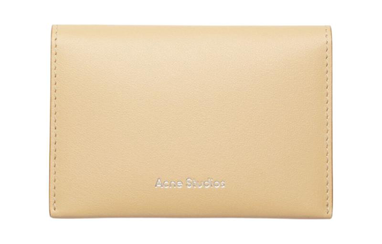 Acne Studios Кожаный картхолдер женский светло-желтый — фото 2