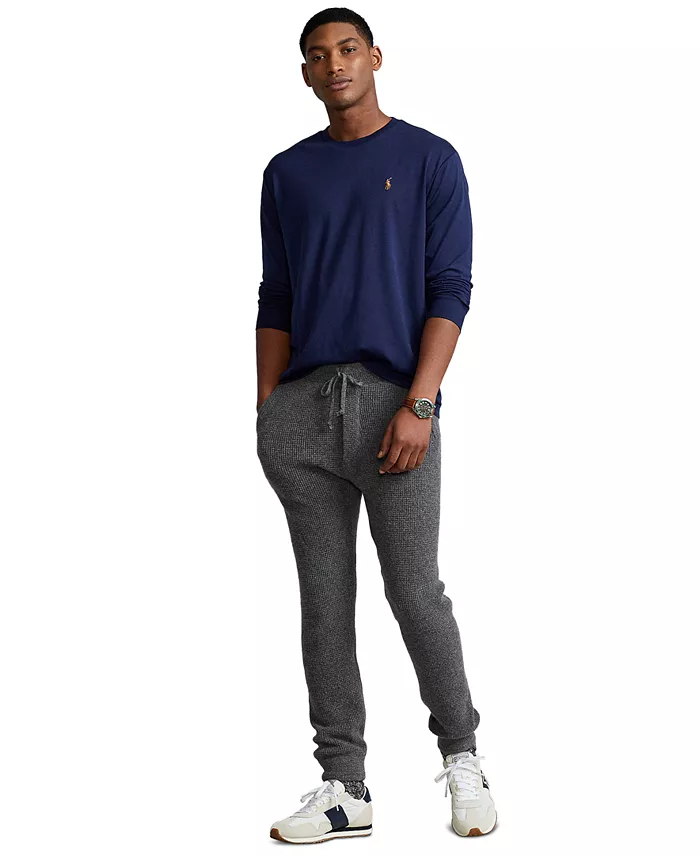 Мужская классическая футболка из мягкого хлопка с круглым вырезом Polo Ralph Lauren, синий — фото 4