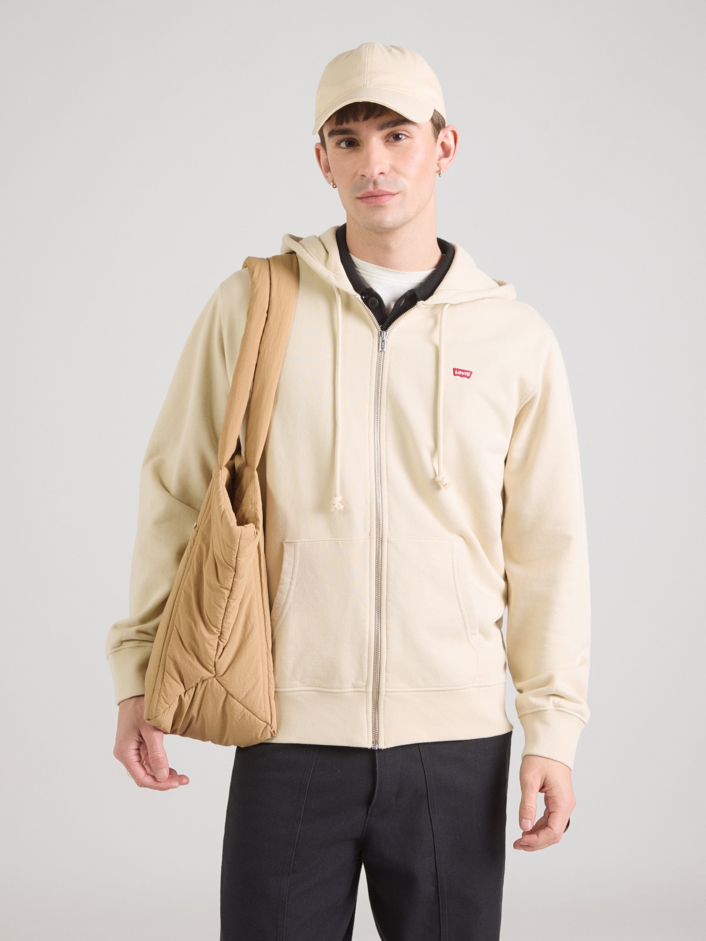 LEVI'S  Худи с молнией Regular fit 'Original Zip-Up Hoodie' в бежевом цвете — фото 2