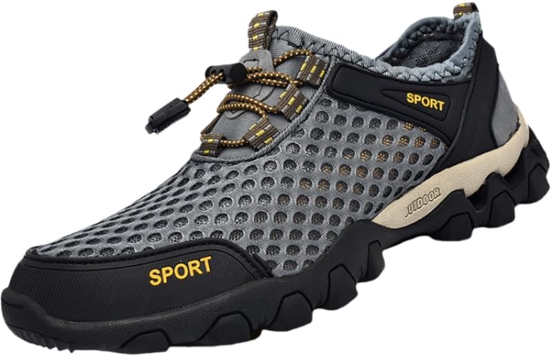 

Мужские дышащие повседневные кроссовки с сеткой и перфорацией- легкие и комфортные, подходят для повседневной носки и путешествий Hoalox, серый