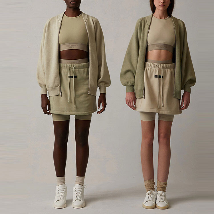 SS22 Повседневная юбка женская пшеничного цвета Fear Of God Essentials — фото 2