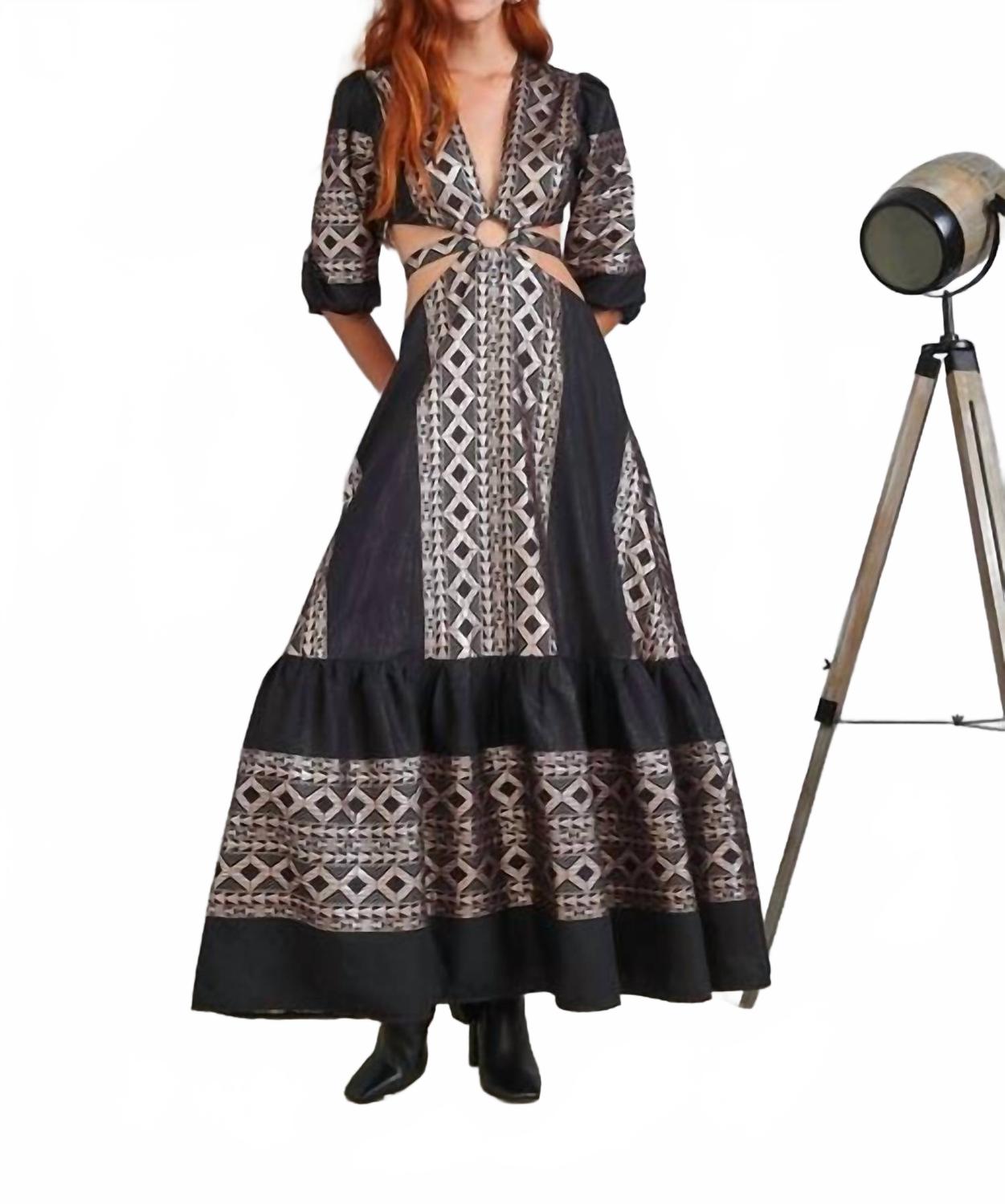 

Длинное платье с вышивкой, черное Lace, черный