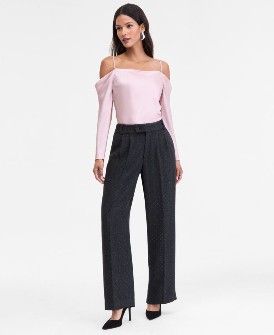 

Женские брюки с заклепками и поясом-тапочкой INC International Concepts, Charcoal S