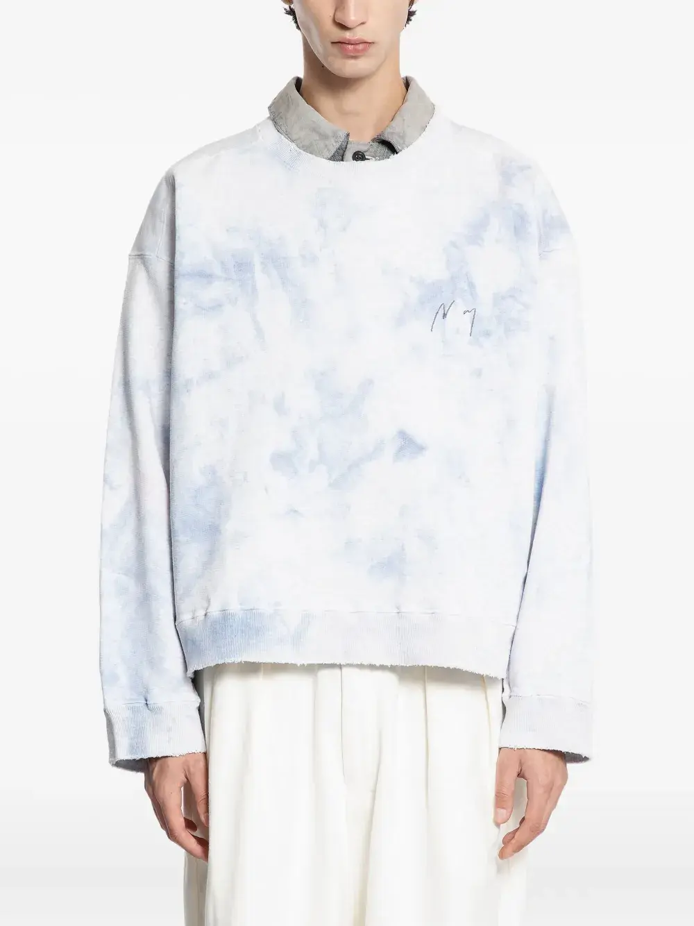 

Свитшот с мраморным принтом Ancellm, белый