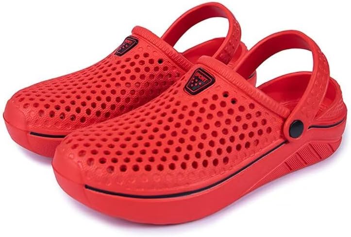 

Мужские и женские модные нескользящие широкие шлепанцы для летней прогулки, пляжа, спорта и ванной Zonkacen, красный